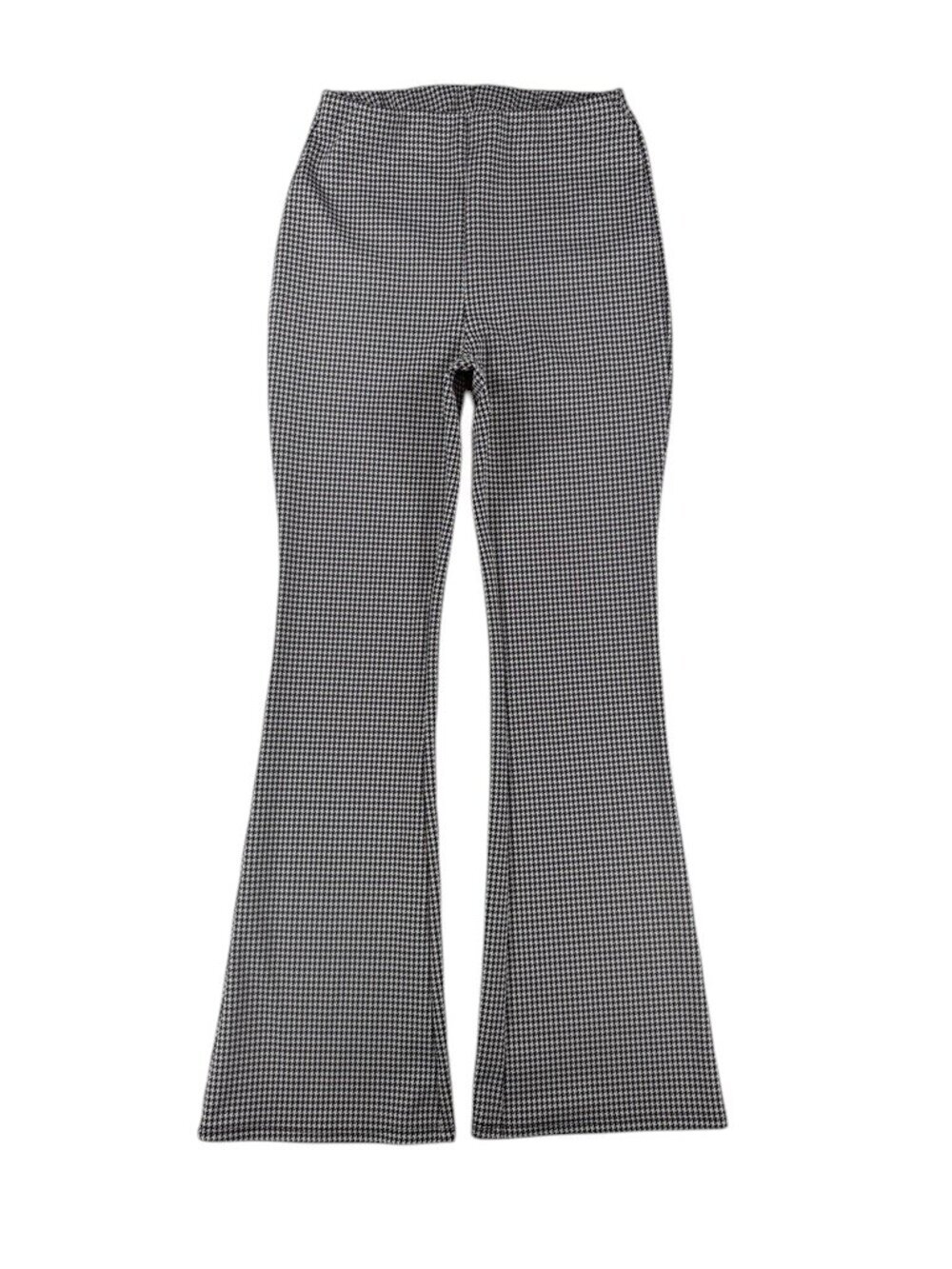 Women's H&M Houndstooth Flare Pants Pull On Stretch Size M